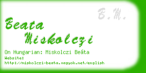 beata miskolczi business card
